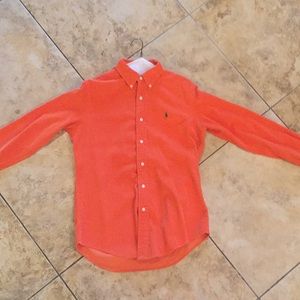 Corduroy Polo Button Down Men’s Medium Orange